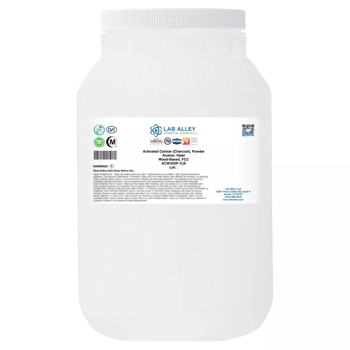 Activated Carbon (Charcoal) Powder, Food Grade, Kosher, Halal, Wood Based