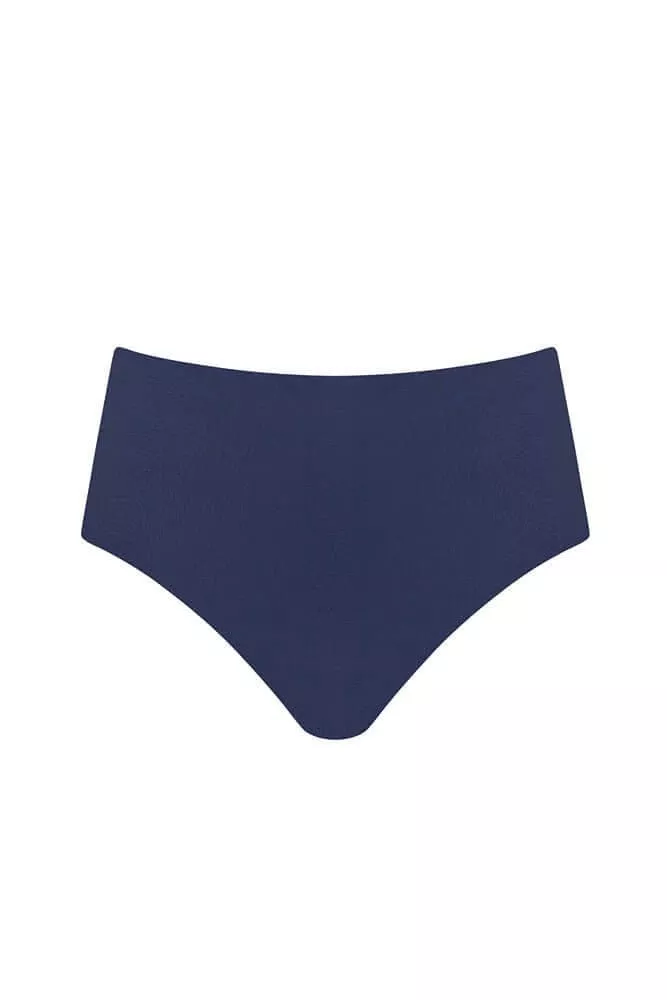 Amoena Ice Flowers High-Waist Brief Bottom - Frozen/Night Blue Size 8