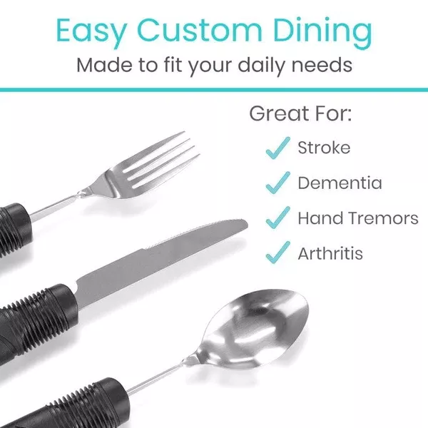 Bendable Adaptive Utensil Set - LVA3005BLK