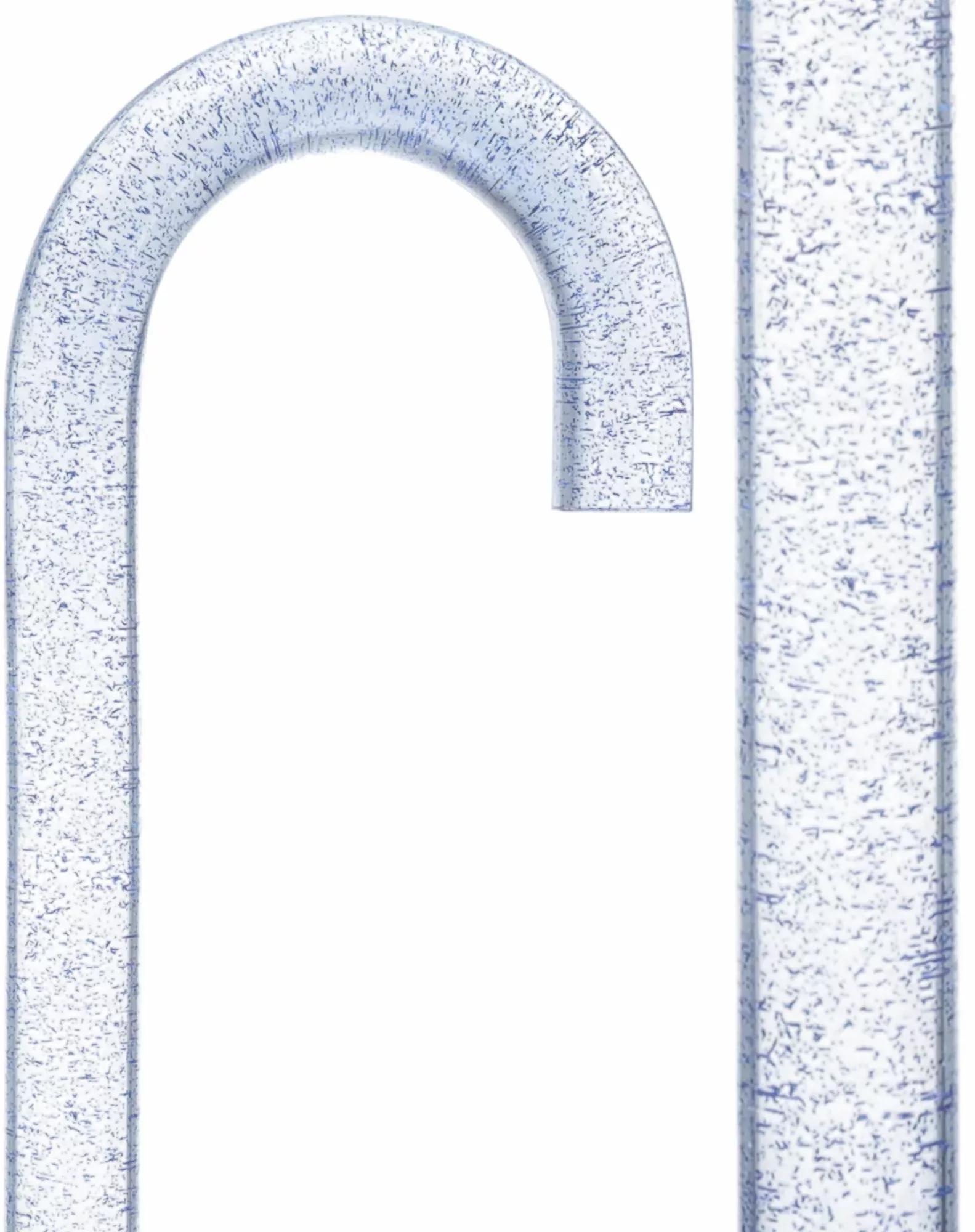 Blue Stardust Sparkle Cane: Blue Sparkles in Invisible Clear Shaft
