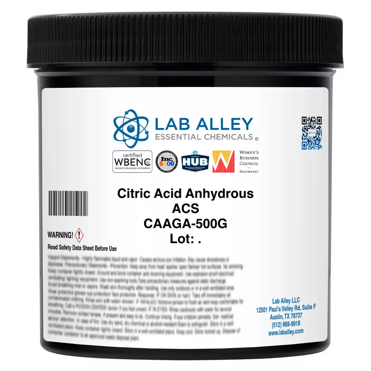 Citric Acid, Anhydrous, ACS Grade