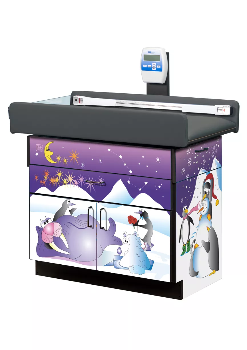 Cool Pals Pediatric Digital Scale Treatment Table w/2 Doors & Drawer Storage