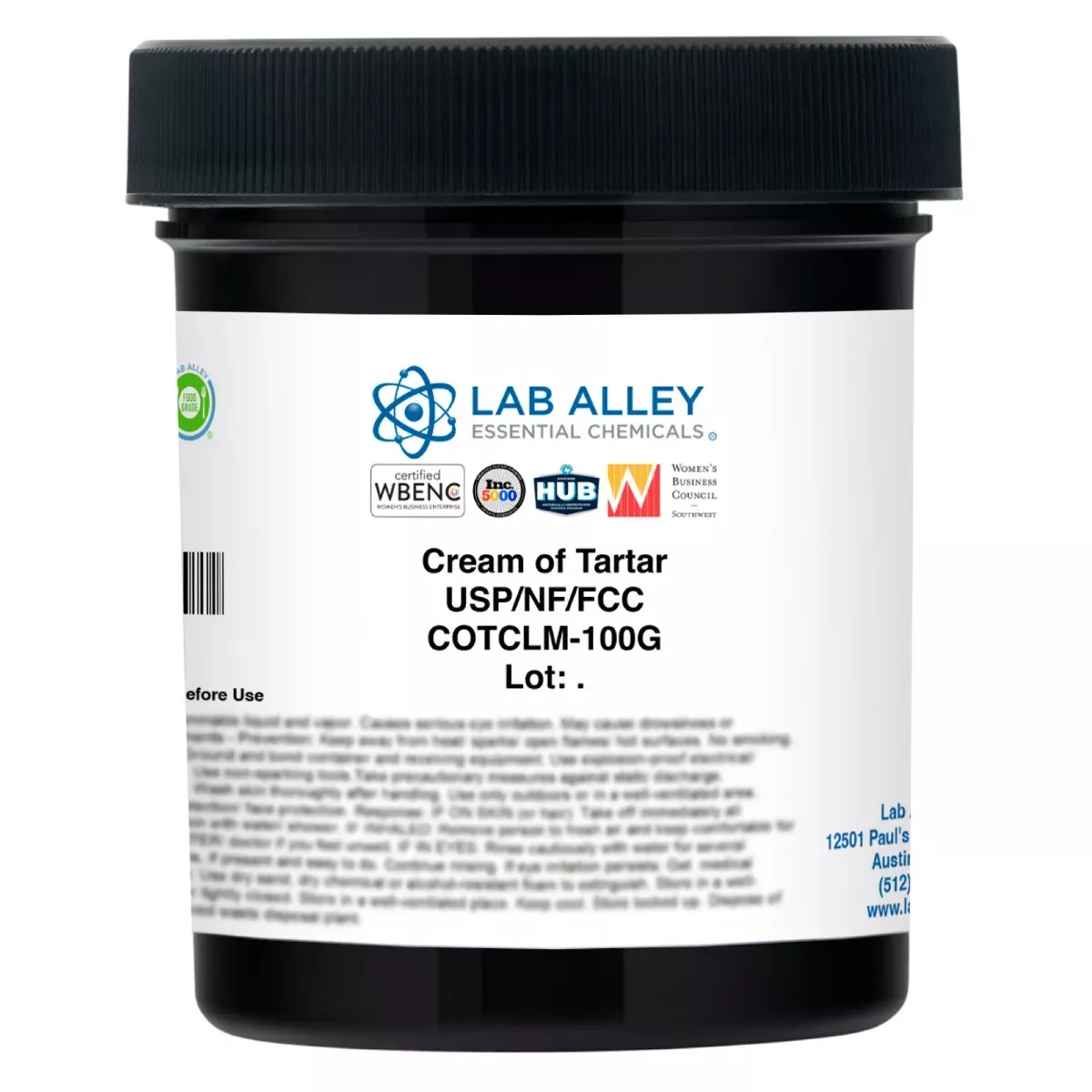 Cream of Tartar, USP/NF/FCC/Food Grade