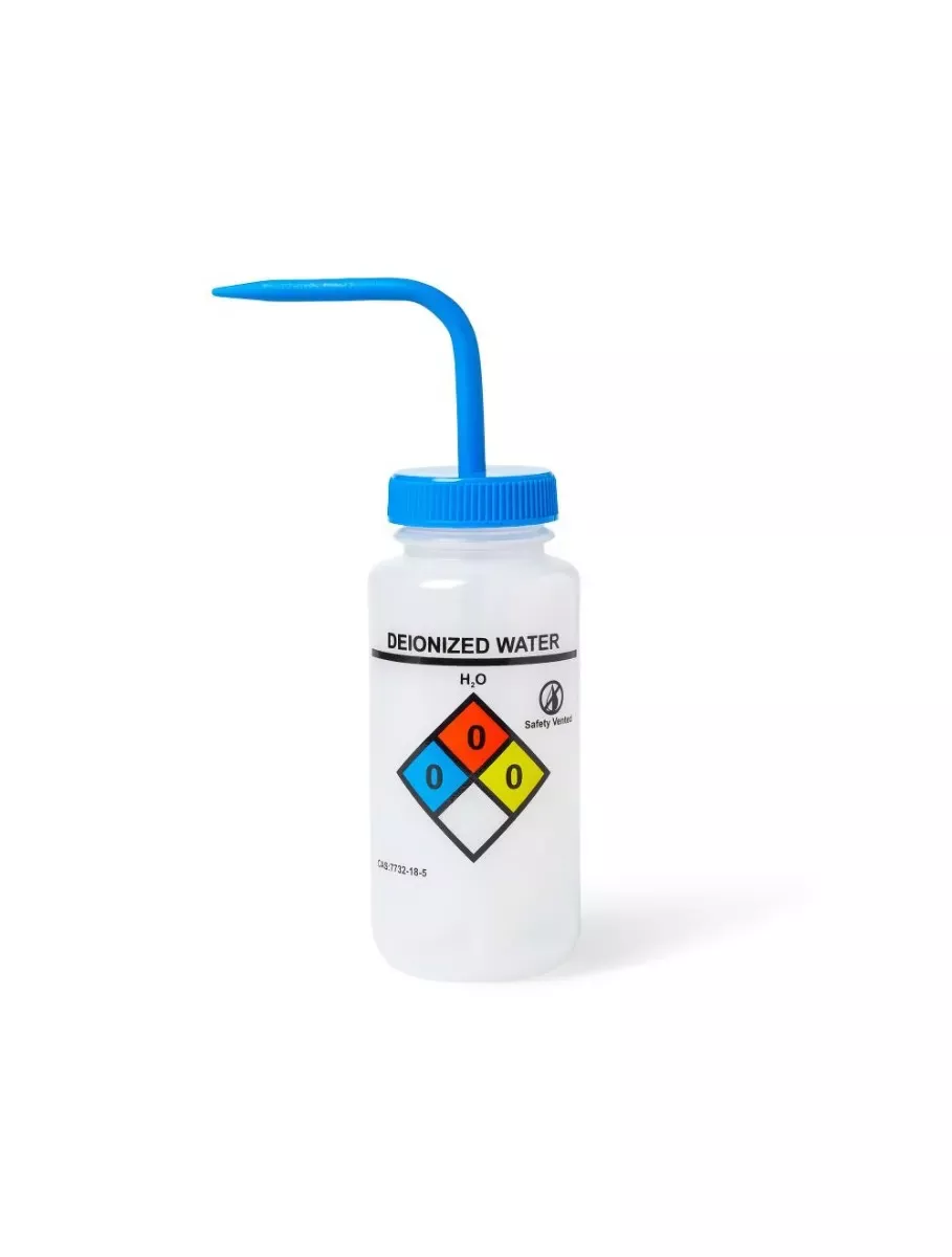 Deionized Water Vented Wash Bottles, LDPE
