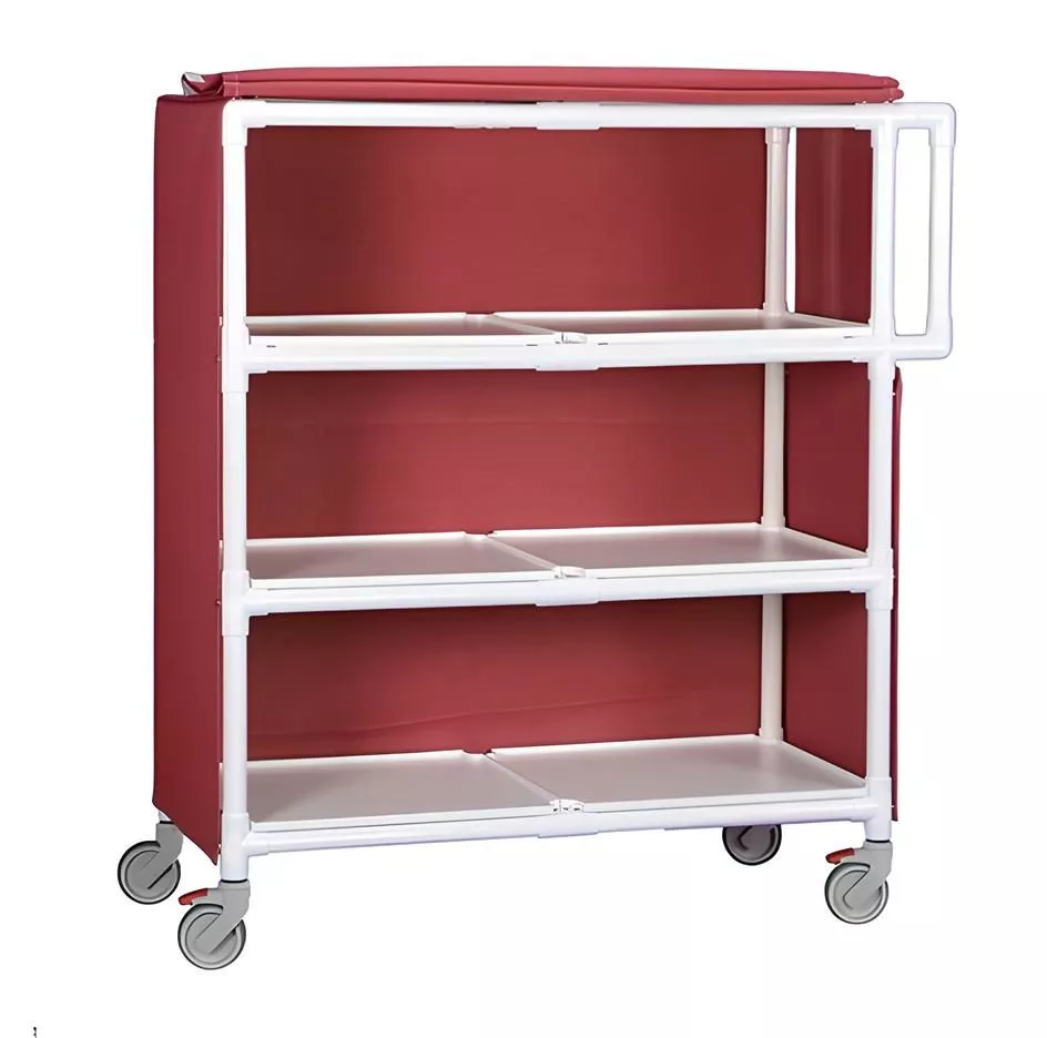 Deluxe Jumbo Linen Cart w/ 3 Shelves
