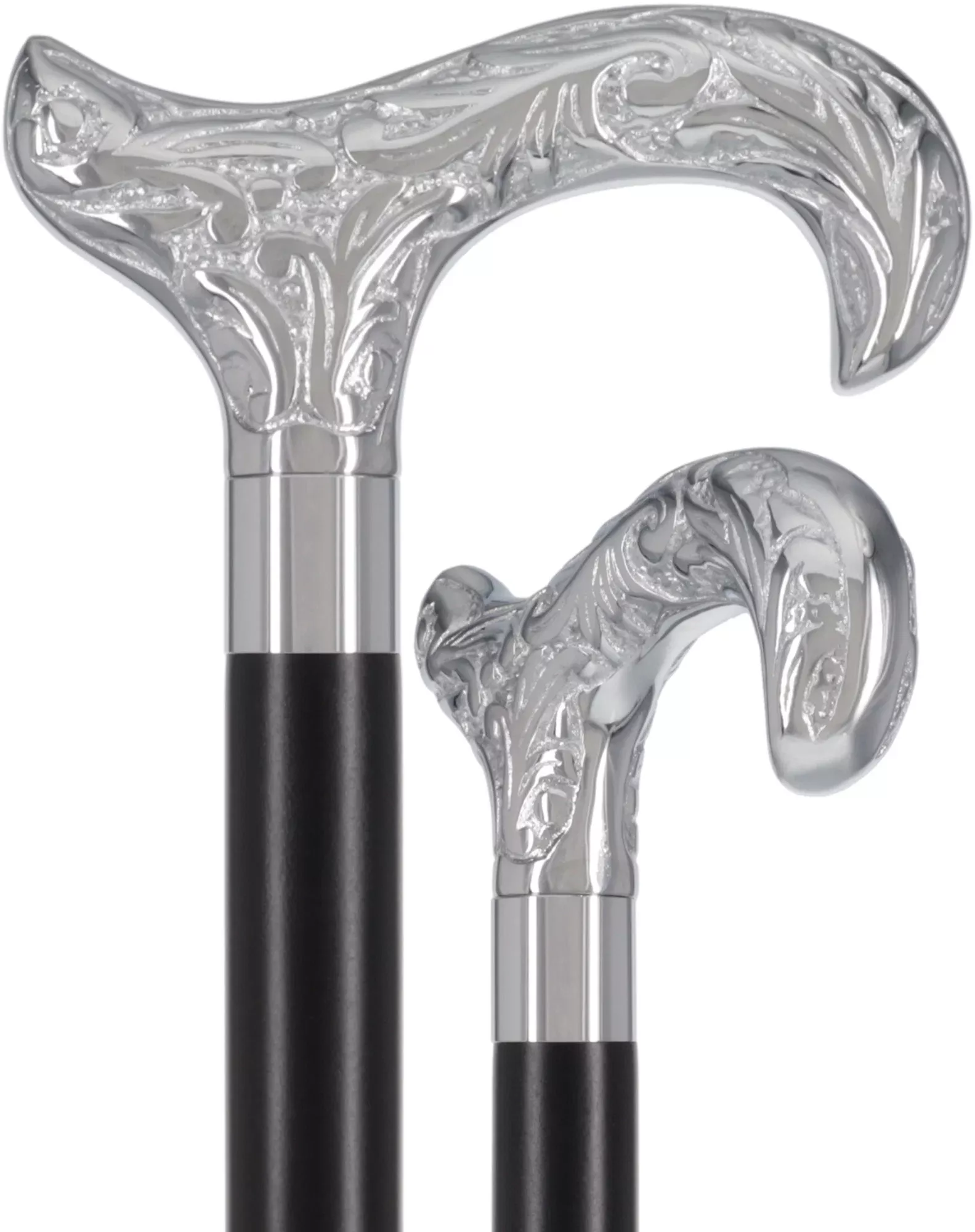 Derby Premium Chrome Brass Cane - Custom Shaft & Collar