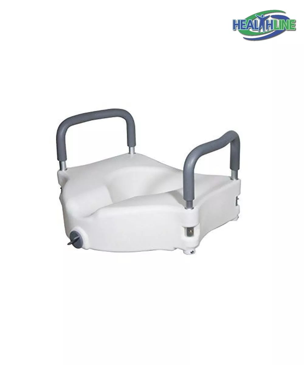 Elevated Raised Toilet Seat with Removable Padded Arms