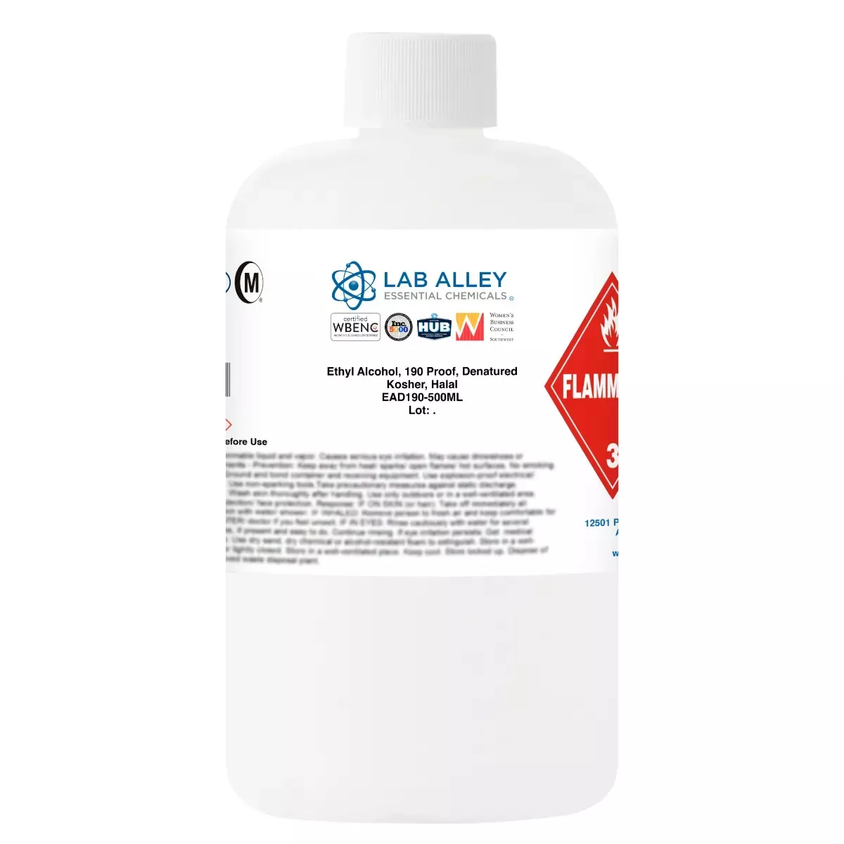 Ethanol 190 Proof (95%) Denatured Alcohol, Kosher, Halal