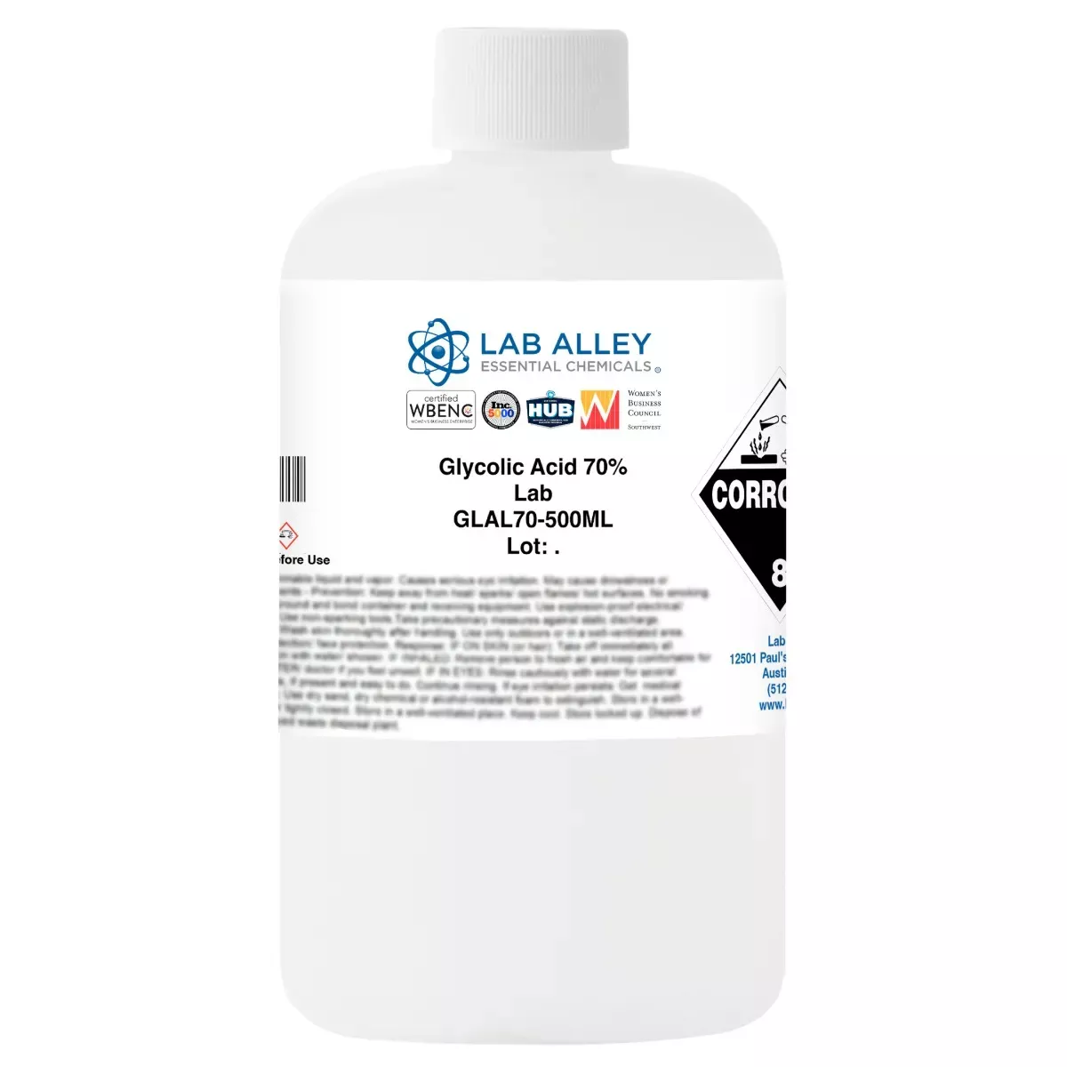 Glycolic Acid 70% Solution, Lab Grade