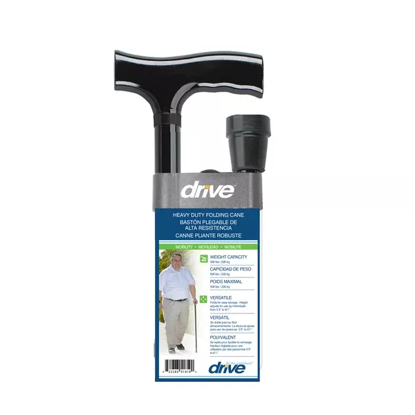 Heavy Duty Folding Cane Lightweight Adjustable with T Handle - RTL10304HD