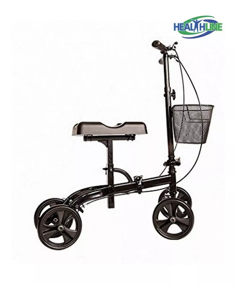 Knee Walker Scooter Steerable W/Both Side Handle Brake and Basket