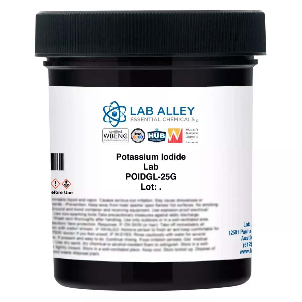 Potassium Iodide Powder (Granular White Crystals) Lab Grade