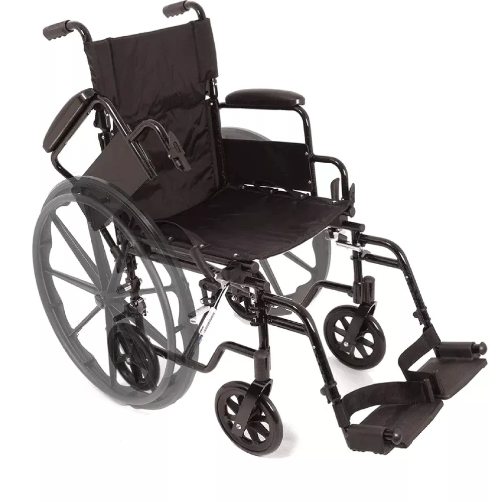ProBasics K4 Transformer Wheelchair and Transport Chair with Flip-Back Desk Length Arms and Swing-Away Footrests