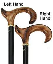 Scratch and Dent Hand-Specific Scorched Maple Ergonomic Walking Cane V3412