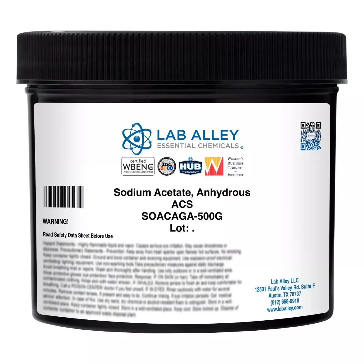 Sodium Acetate, Anhydrous, ACS Grade