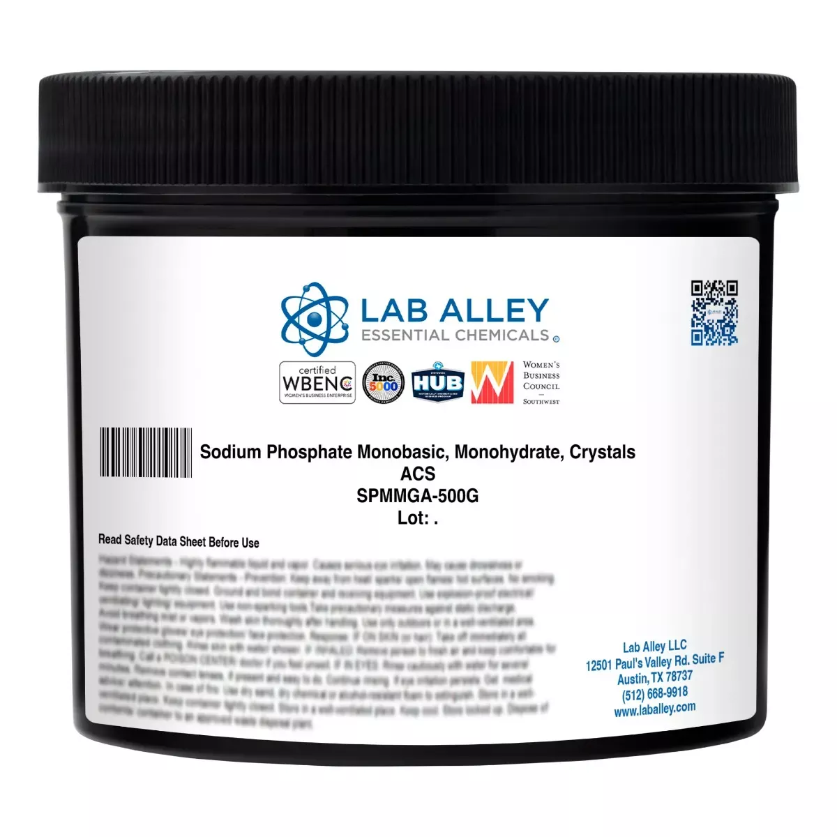 Sodium Phosphate Monobasic, Monohydrate, Crystals, ACS Grade