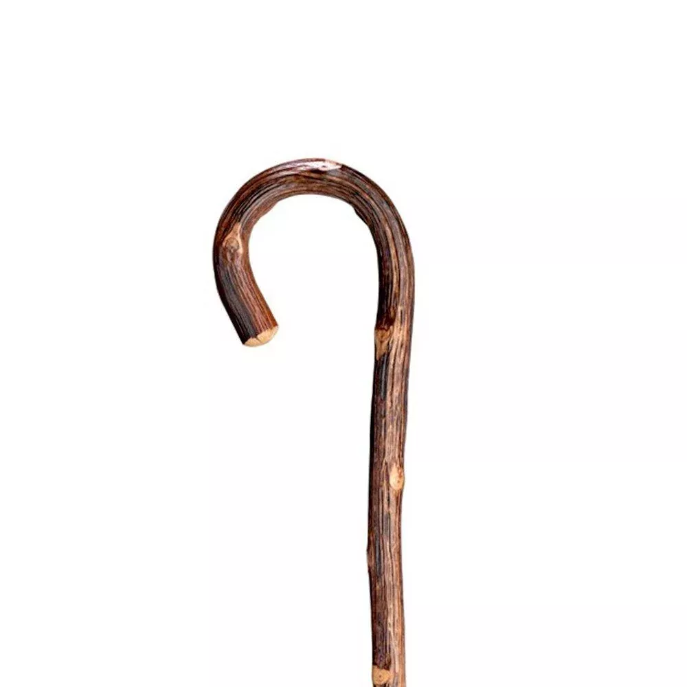 Solid Oak Tourist Walking Cane With Natural Knotted Oak Shaft