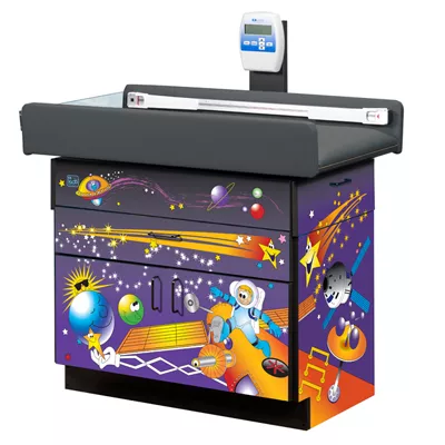 Space Place Pediatric Digital Scale Treatment Table w/2 Doors & Drawer Storage