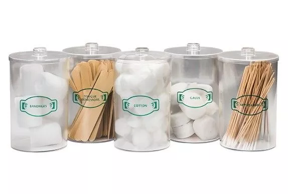 Sundry Jars Clear Plastic set of 5