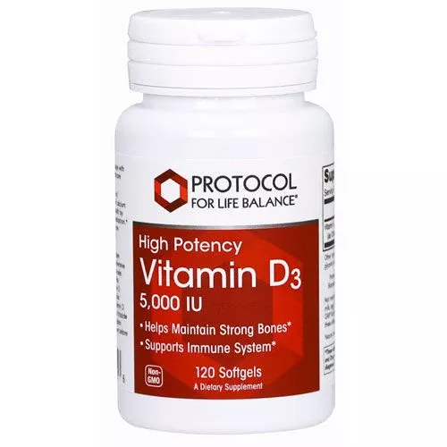 Vitamin D3 (5000 iu) 120 softgels by Protocol