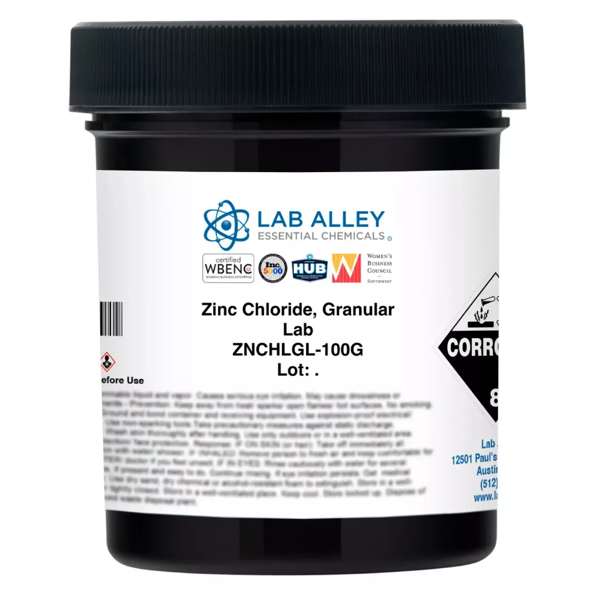 Zinc Chloride, Granular, Lab Grade