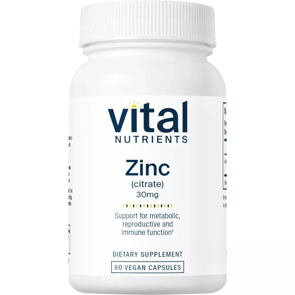 Zinc Citrate 30 mg 90 vcaps by Vital Nutrients