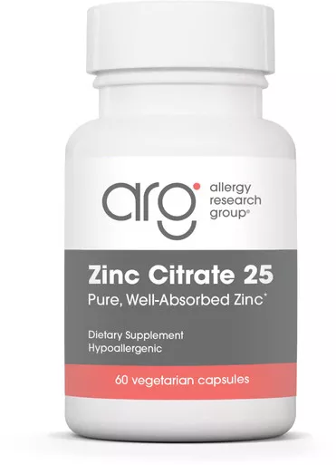 Zinc Citrate 60 capsules 25 milligrams